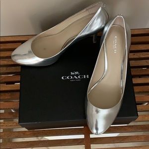 Coach silver heels